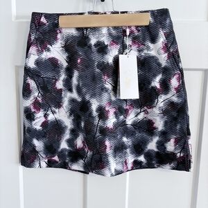 Lady Hagen Black and Pink Patterned Mini Skirt